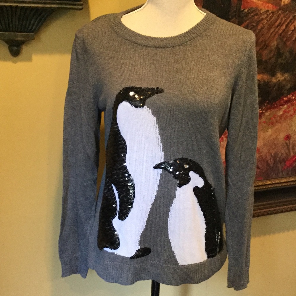 Cb Established 1962- Sequined Penguins Sweater. S - image 2